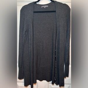 Forever 21 Long-Sleeve Button V-Neck Cardigan- Grey/ Size Medium